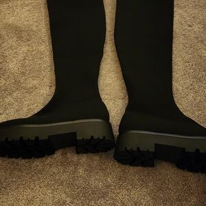 Aldo Sleek Black Over the Knee Boots